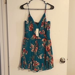 NWT Turquoise Floral Romper
